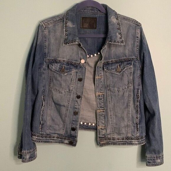 BLANKNYC Denim Studded Distressed Jacket - Picture 1 of 6